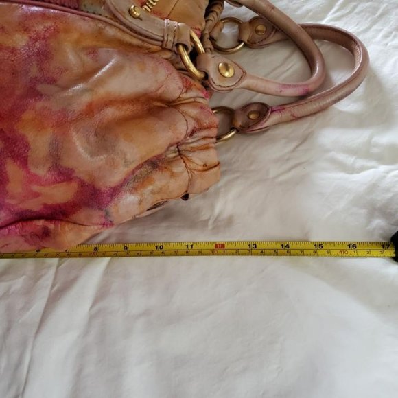 Miu Miu Prada Leather purse large hobo tote bucket bag pink red yellow orange XL - Picture 6 of 9